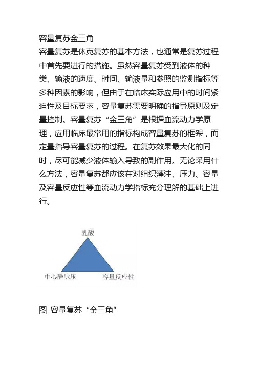 容量复苏金三角--非常实用