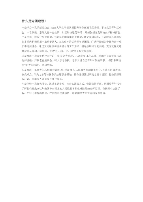 什么是党团建设