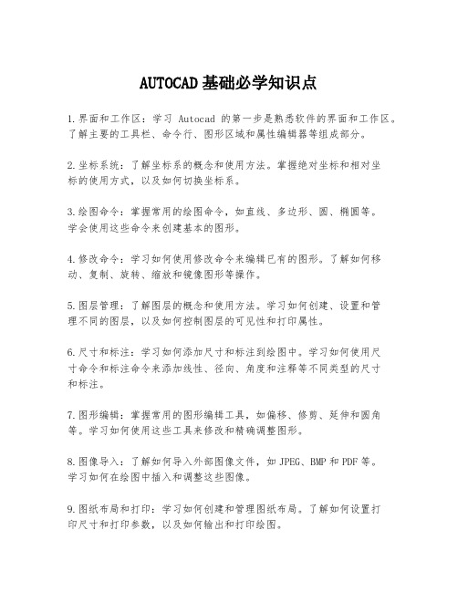 AUTOCAD基础必学知识点