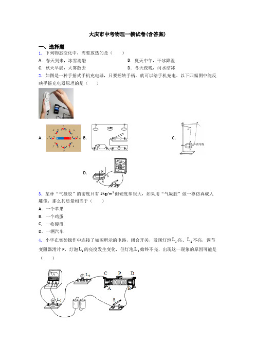 大庆市中考物理一模试卷(含答案)