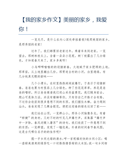 我的家乡作文美丽的家乡我爱你