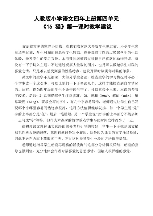 猫第一课时建议