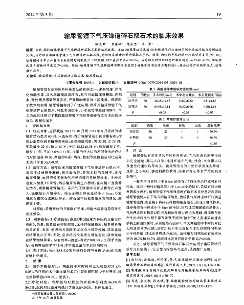 输尿管镜下气压弹道碎石取石术的临床效果