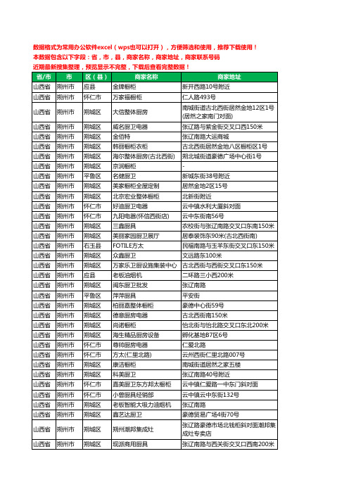 2020新版山西省朔州市厨卫电器工商企业公司商家名录名单联系电话号码地址大全280家