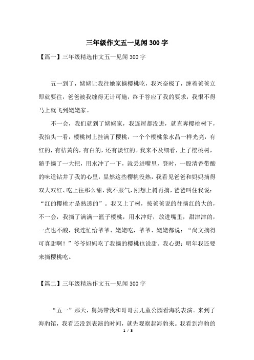 三年级作文五一见闻300字