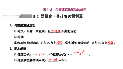 第2讲  匀变速直线运动的规律