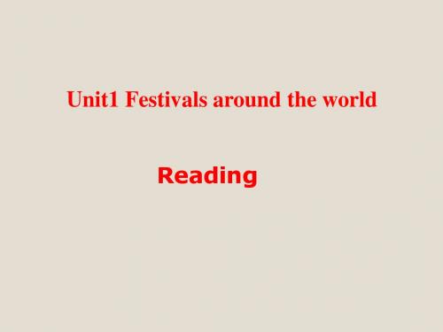 unit1 Festivals around the world(Reading)