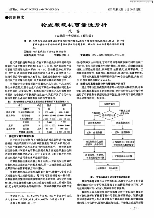 轮式装载机可靠性分析