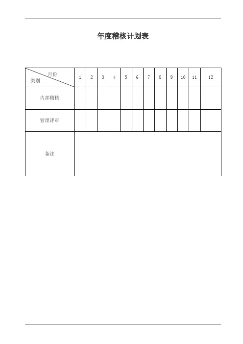 年度稽核计划表