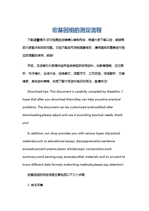 宏基因组的测定流程