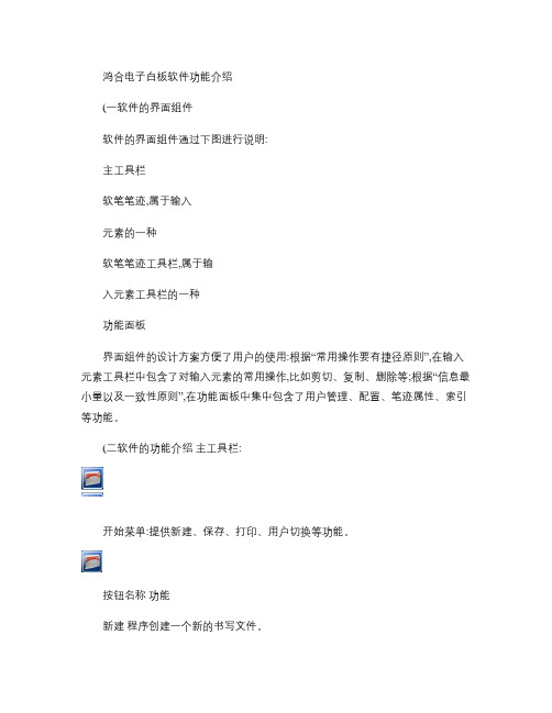 鸿合电子白板软件功能介绍(精)