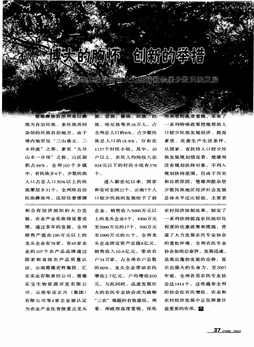 博大的胸怀 创新的举措——楚雄彝族自治州大力扶持散杂居少数民族发展