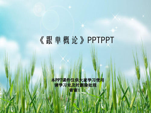 《跟单概论》PPTPPT
