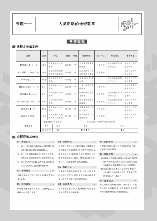 2020版高考地理一轮复习专题11人类活动的地域联系教师用书(PDF,含解析)