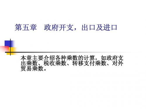 第五章 政府开支,出口及进口