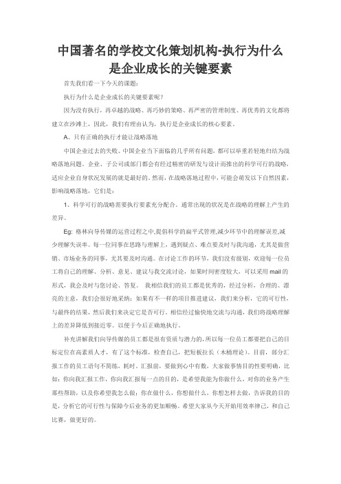 缔力,中国著名的学校文化策划机构-执行为什么是企业成长的关键要素