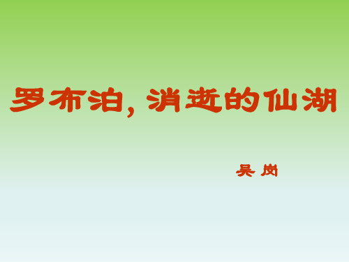 八年级语文下册第三单元12罗布泊消逝的仙湖课件新版新人教版