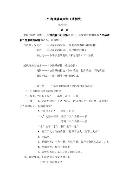 JM考试大纲(法制史