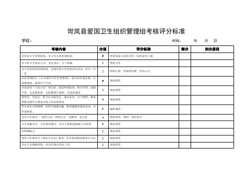 爱国卫生评分标准