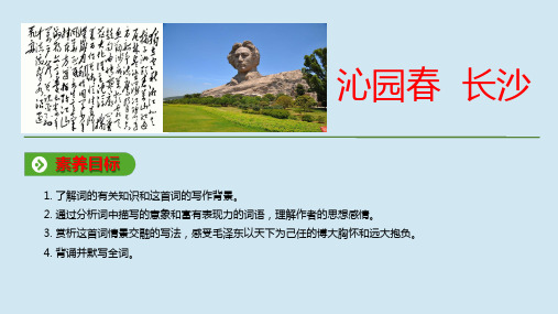 2019_2020学年新教材高中语文第一单元第1课沁园春·长沙课件新人教版必修上册