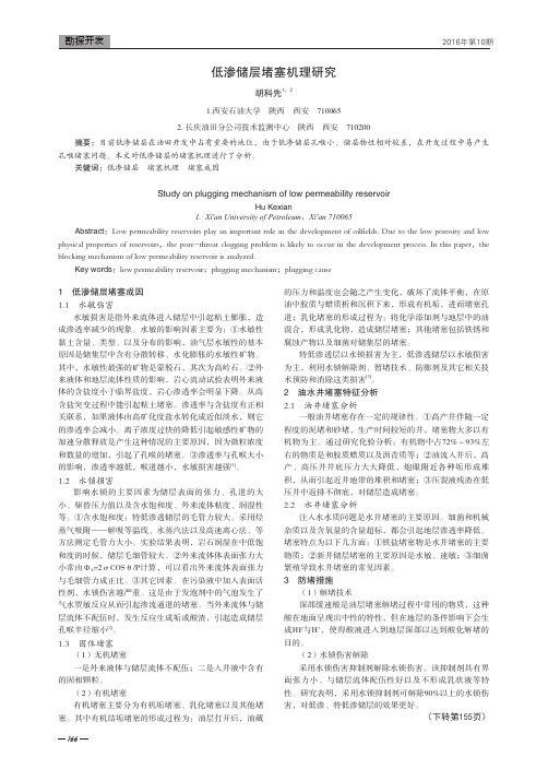 低渗储层堵塞机理研究