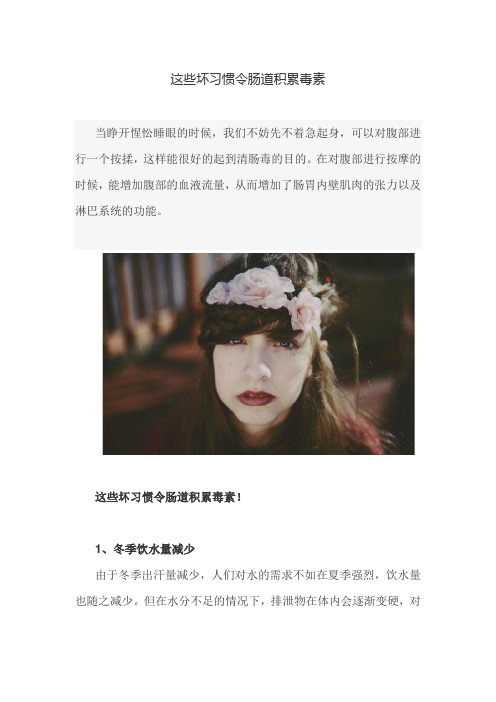 这些坏习惯令肠道积累毒素