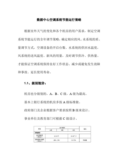 数据中心空调系统节能运行策略