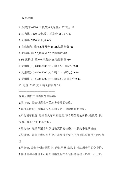 煤炭分类
