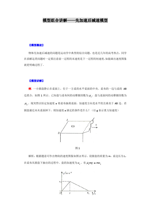 模型组合讲解——先加速后减速模型解读