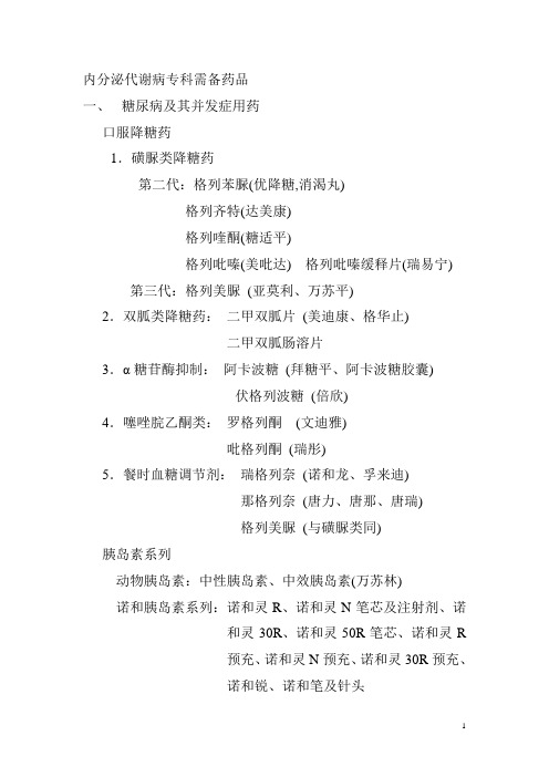 糖尿病用药