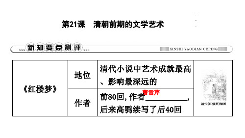 2019年春人教部编版七年级历史下册课件：第21课 清朝前期的文学艺术(共13张PPT)