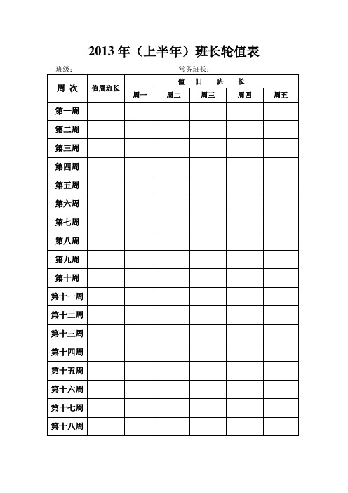 自主管理表格
