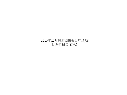 2010年12月深圳益田假日广场项目调查报告(57页)