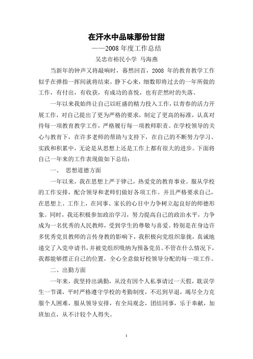 2008年度工作总结