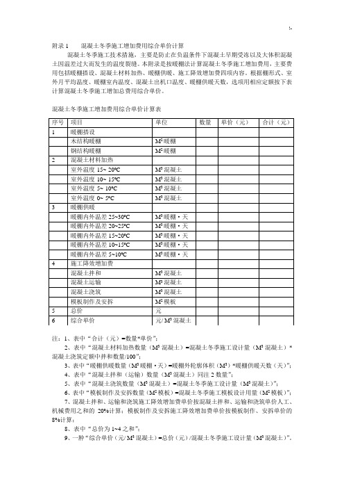 水利新疆补充定额附录