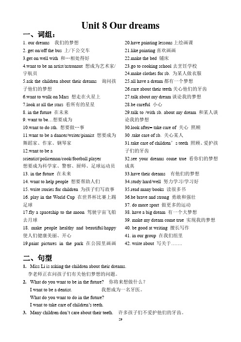 新译林版英语六年级第二学期第八单元知识点含思维导图
