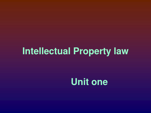 知识产权Intellectual Property law