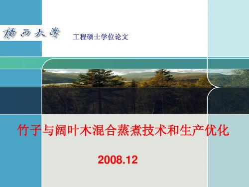 竹子与阔叶木混合蒸煮技术和生产优化
