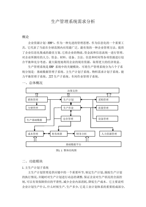 (完整word版)生产管理需求分析