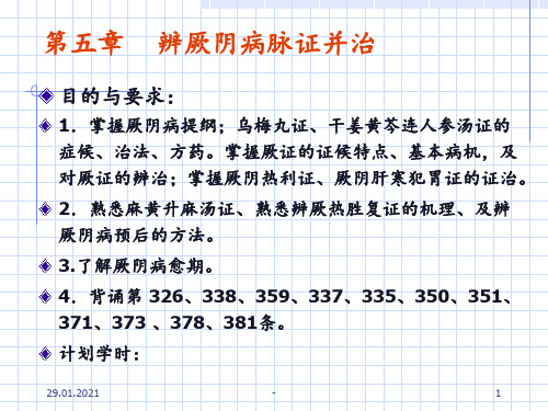 第五章-辨厥阴病脉证并治PPT课件