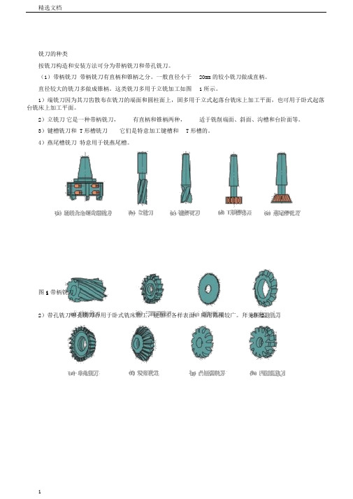 铣刀种类要点