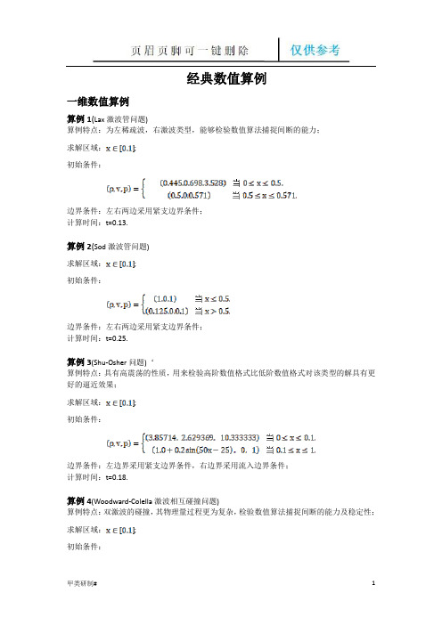 激波问题经典数值算例(内容清晰)