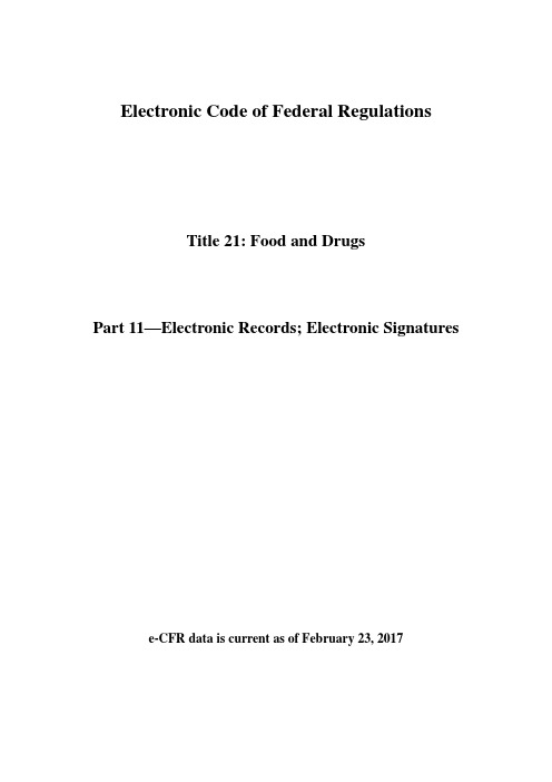 FDA 21 CFR Part 11
