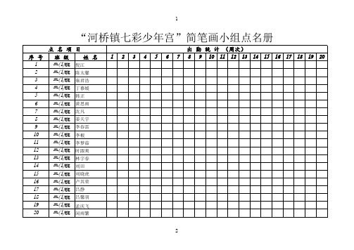 简笔画小组少年宫点名册