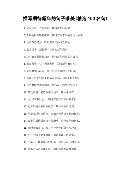 描写期待新年的句子唯美(精选100句)