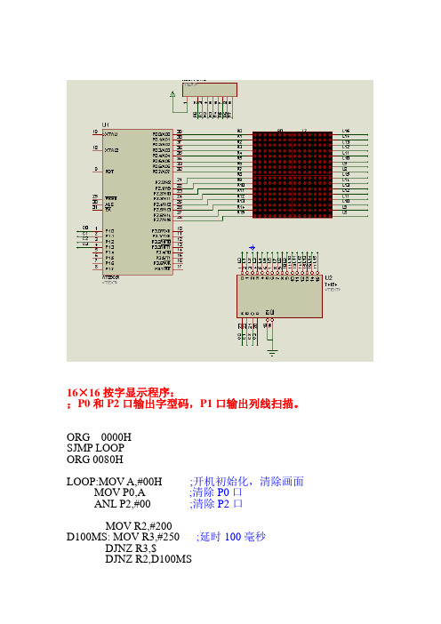 8 16X16LED点阵显示程序
