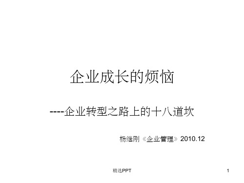 《企业成长的烦恼》PPT课件