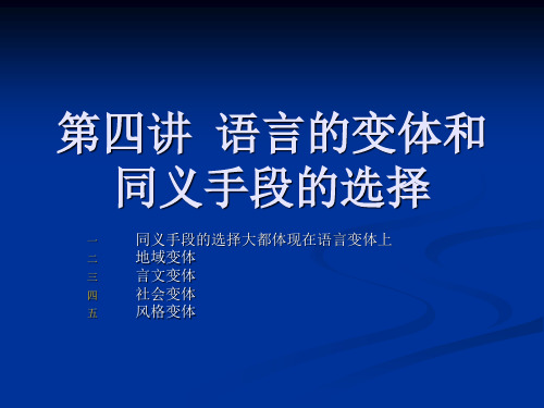 第四讲语言的变体和同义手段的