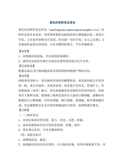 黄色肉芽肿肾盂肾炎