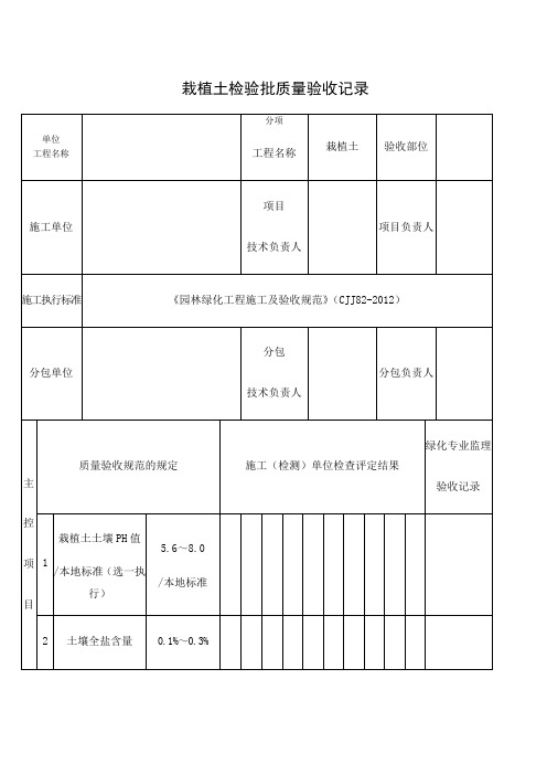园林绿化工程施工及验收规范表格全